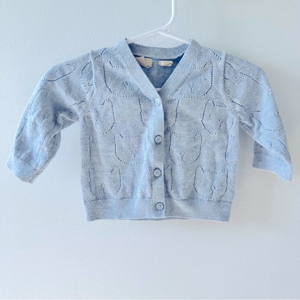 GAP Baby blue cat cardigan - Size 6M